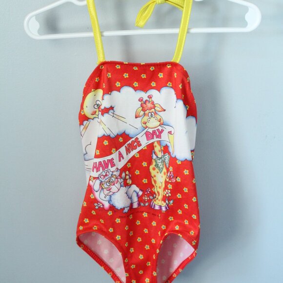 1981 Krazy Kritters Vintage Bathing Suit Size 3 - Picture 1 of 4